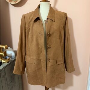 Brownstone Studio Elegant Women's Tan Suede Coat Sz XL
